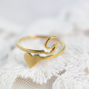 G Dainty Initial Letter Ring | Initial Heart Ring