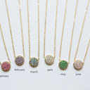  Pave Birthstone Necklace