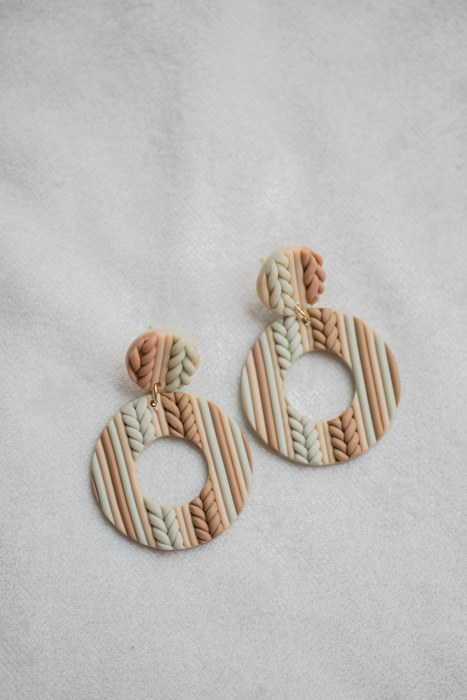 Knit Patterned Clay Earrings | Fall Earrings | Autumn Earrings | Seasonal Earrings