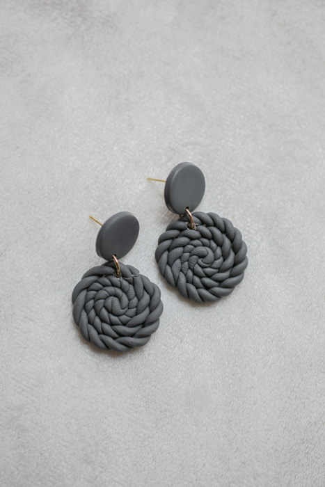 Knit Patterned Clay Earrings | Fall Earrings | Autumn Earrings | Seasonal Earrings