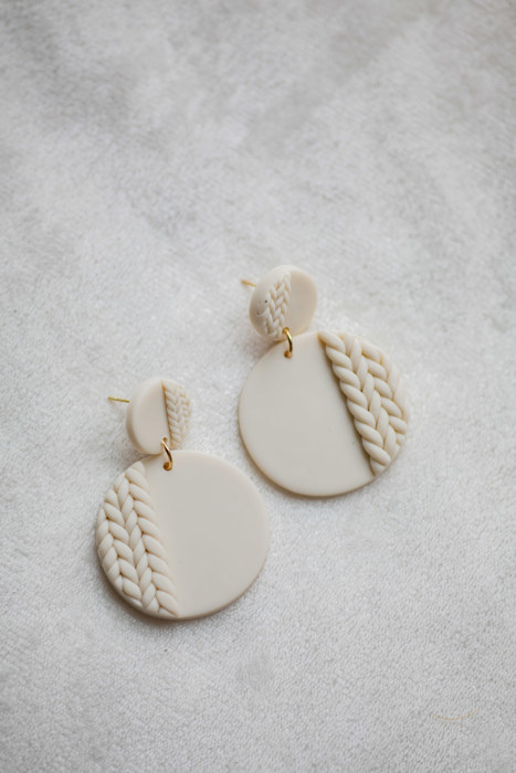 Knit Patterned Clay Earrings | Fall Earrings | Autumn Earrings | Seasonal Earrings