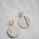 Style 1 Knit Patterned Clay Earrings | Fall Earrings | Autumn Earrings | Seasonal Earrings