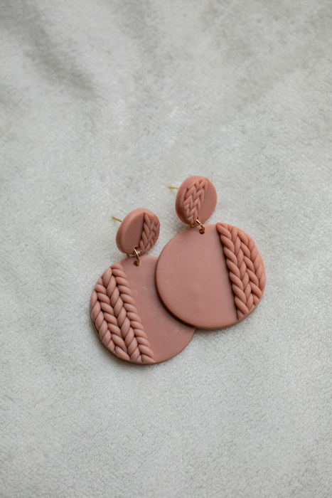 Knit Patterned Clay Earrings | Fall Earrings | Autumn Earrings | Seasonal Earrings