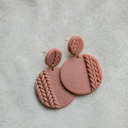 Style 2 Knit Patterned Clay Earrings | Fall Earrings | Autumn Earrings | Seasonal Earrings