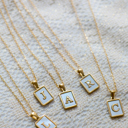  Mother of Pearl Initial Letter Necklace