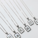  Gold Mother of Pearl Initial Letter Necklace