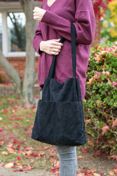 Double Pocket Corduroy Tote Bag | Fall Handbag | Fall Purses