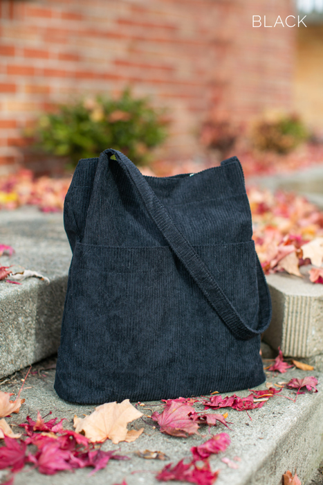 Double Pocket Corduroy Tote Bag | Fall Handbag | Fall Purses