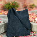 Black Double Pocket Corduroy Tote Bag | Fall Handbag | Fall Purses