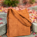 Tan Double Pocket Corduroy Tote Bag | Fall Handbag | Fall Purses