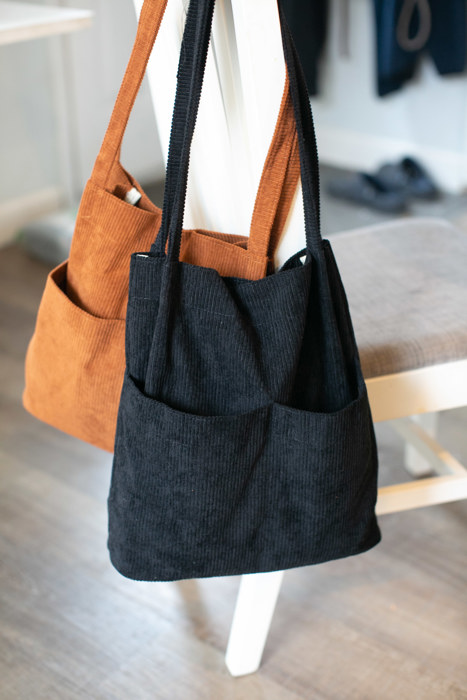 Double Pocket Corduroy Tote Bag | Fall Handbag | Fall Purses