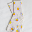 White Colorful Smiley Socks