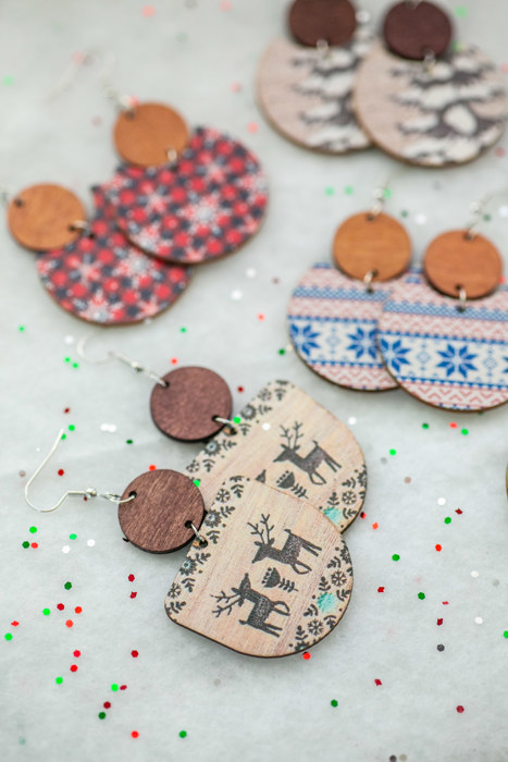 WINTER CLEARANCE | Wooden Winter Earrings