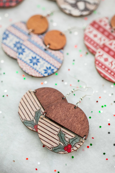 WINTER CLEARANCE | Wooden Winter Earrings