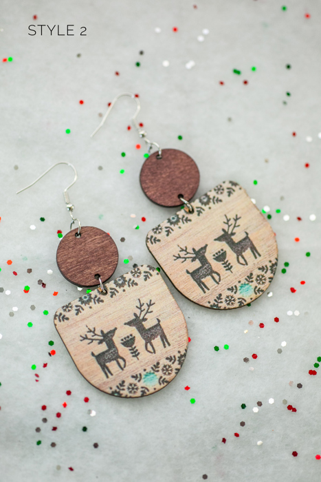 WINTER CLEARANCE | Wooden Winter Earrings