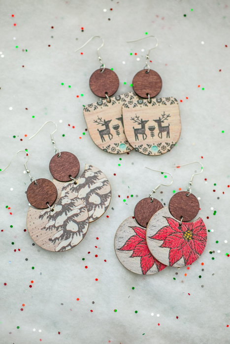 WINTER CLEARANCE | Wooden Winter Earrings