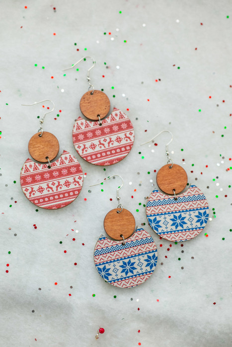 WINTER CLEARANCE | Wooden Winter Earrings