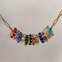  Paperclip Birthstone Charm Necklace