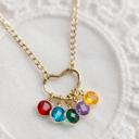 4-6 Charm Necklace Heart Clasp Birthstone Charm Necklace
