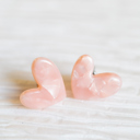 Peach Acrylic Heart Earrings