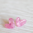 Rose Acrylic Heart Earrings