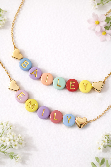 Pastel Beaded Name Necklace