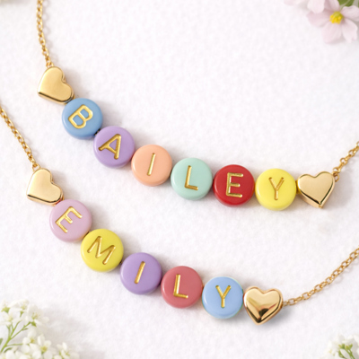Pastel Beaded Name Necklace