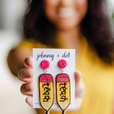  Teach Pencil Beaded Earrings by Johnny + Dot