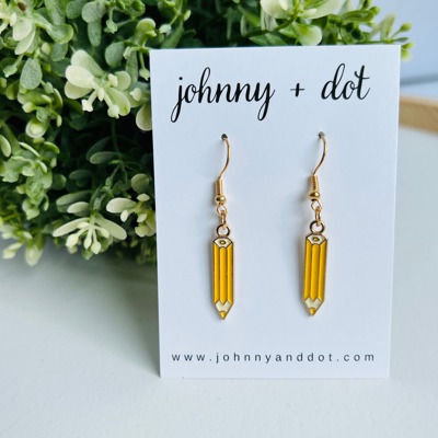 Yellow Mini Pencil Earrings