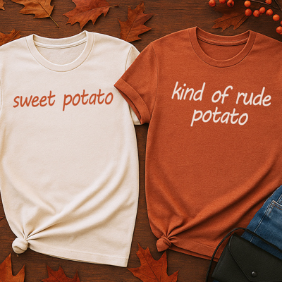 Funny Sweet Potato Matching Holiday & Thanksgiving Graphic Tee | Thanksgiving Shirt