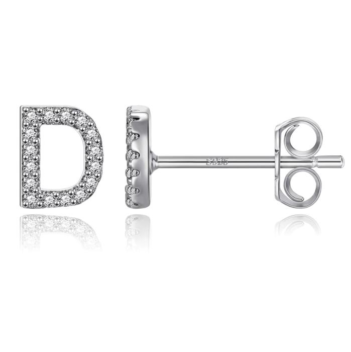 Zircon Initial Letter Stud Earrings | Personalized Crystal Earrings A to Z | Dainty Luxury Gift Jewelry