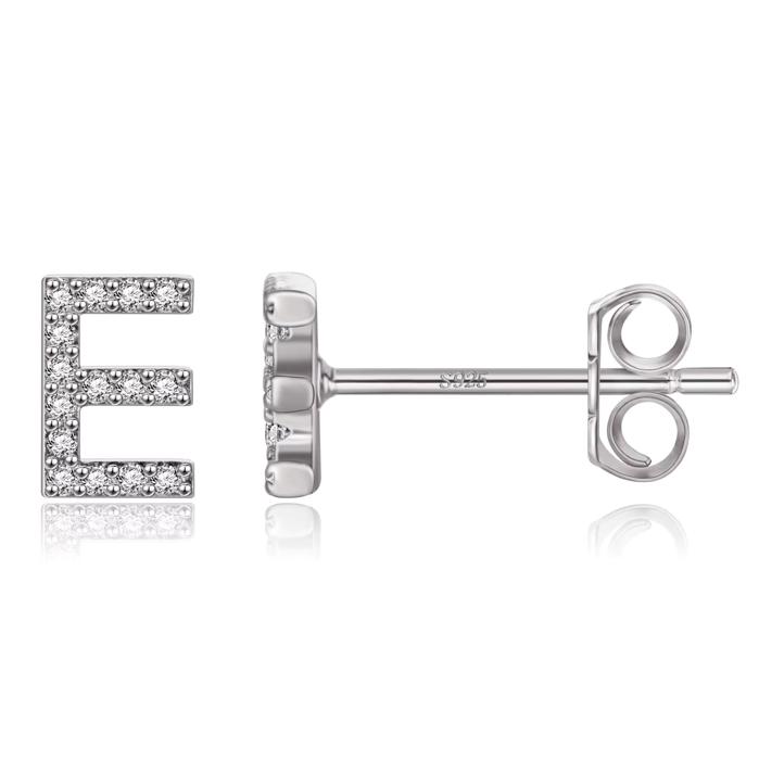Zircon Initial Letter Stud Earrings | Personalized Crystal Earrings A to Z | Dainty Luxury Gift Jewelry