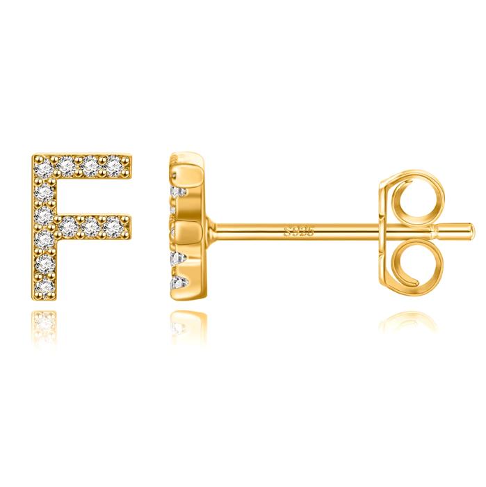 Zircon Initial Letter Stud Earrings | Personalized Crystal Earrings A to Z | Dainty Luxury Gift Jewelry