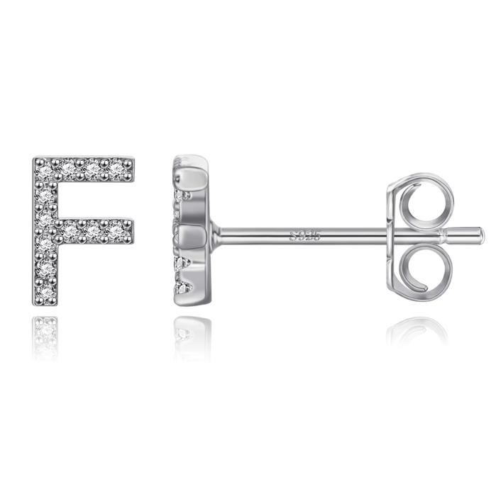 Zircon Initial Letter Stud Earrings | Personalized Crystal Earrings A to Z | Dainty Luxury Gift Jewelry