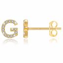 G Gold Zircon Initial Letter Stud Earrings | Personalized Crystal Earrings A to Z | Dainty Luxury Gift Jewelry