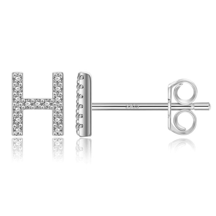 Zircon Initial Letter Stud Earrings | Personalized Crystal Earrings A to Z | Dainty Luxury Gift Jewelry