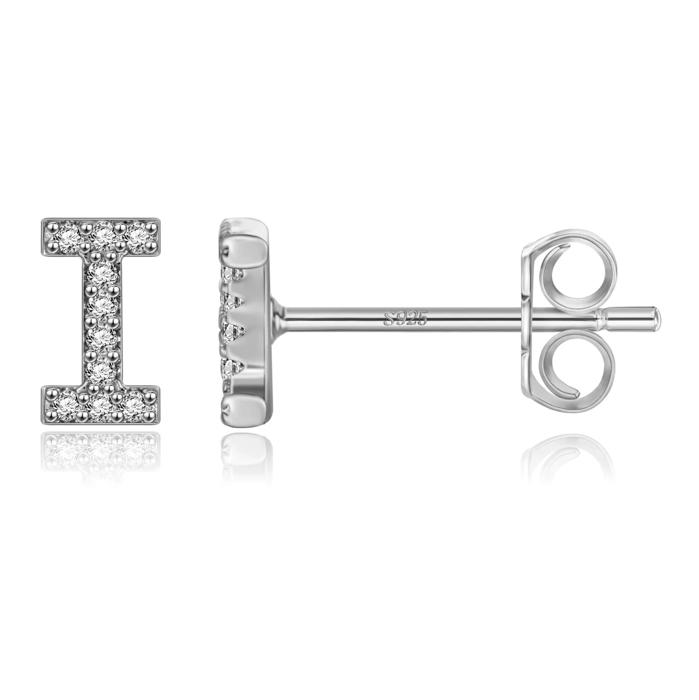 Zircon Initial Letter Stud Earrings | Personalized Crystal Earrings A to Z | Dainty Luxury Gift Jewelry