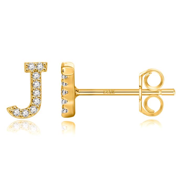 Zircon Initial Letter Stud Earrings | Personalized Crystal Earrings A to Z | Dainty Luxury Gift Jewelry