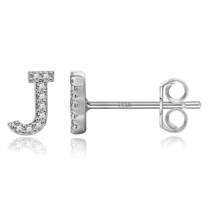 Zircon Initial Letter Stud Earrings | Personalized Crystal Earrings A to Z | Dainty Luxury Gift Jewelry