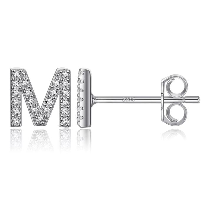 Zircon Initial Letter Stud Earrings | Personalized Crystal Earrings A to Z | Dainty Luxury Gift Jewelry