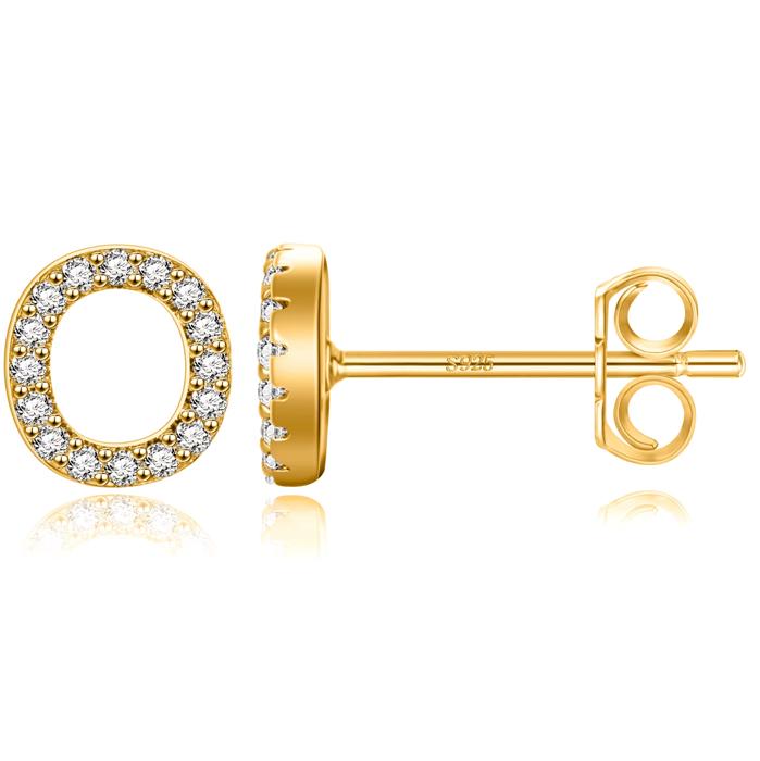 Zircon Initial Letter Stud Earrings | Personalized Crystal Earrings A to Z | Dainty Luxury Gift Jewelry