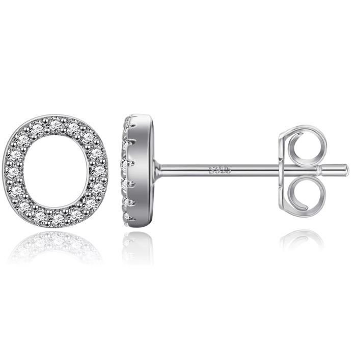 Zircon Initial Letter Stud Earrings | Personalized Crystal Earrings A to Z | Dainty Luxury Gift Jewelry