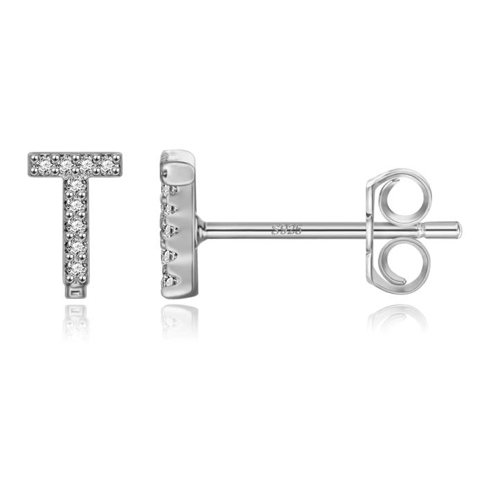 Zircon Initial Letter Stud Earrings | Personalized Crystal Earrings A to Z | Dainty Luxury Gift Jewelry
