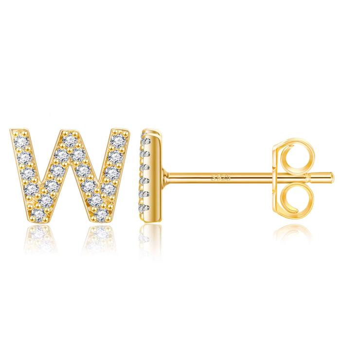 Zircon Initial Letter Stud Earrings | Personalized Crystal Earrings A to Z | Dainty Luxury Gift Jewelry