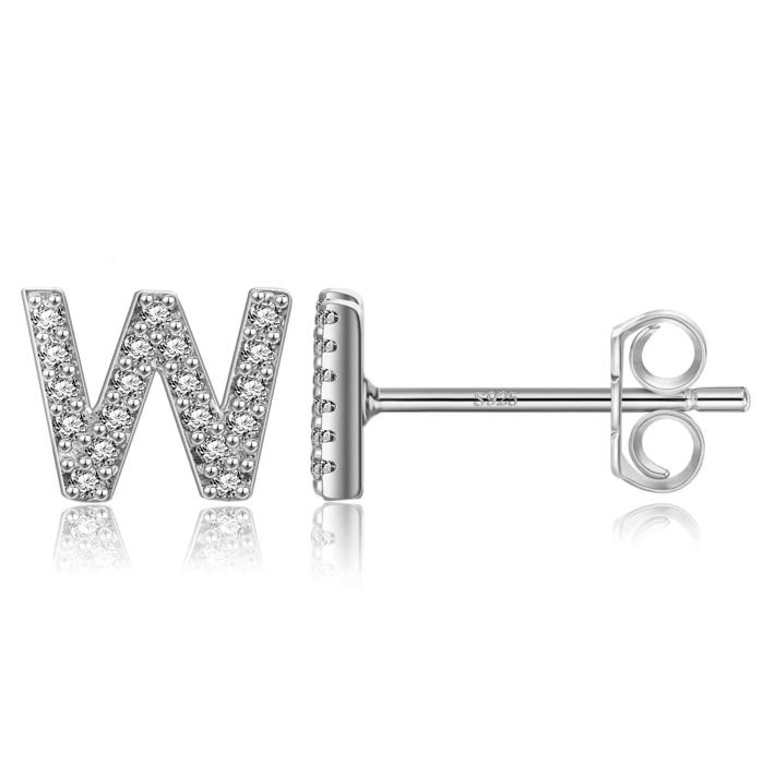 Zircon Initial Letter Stud Earrings | Personalized Crystal Earrings A to Z | Dainty Luxury Gift Jewelry
