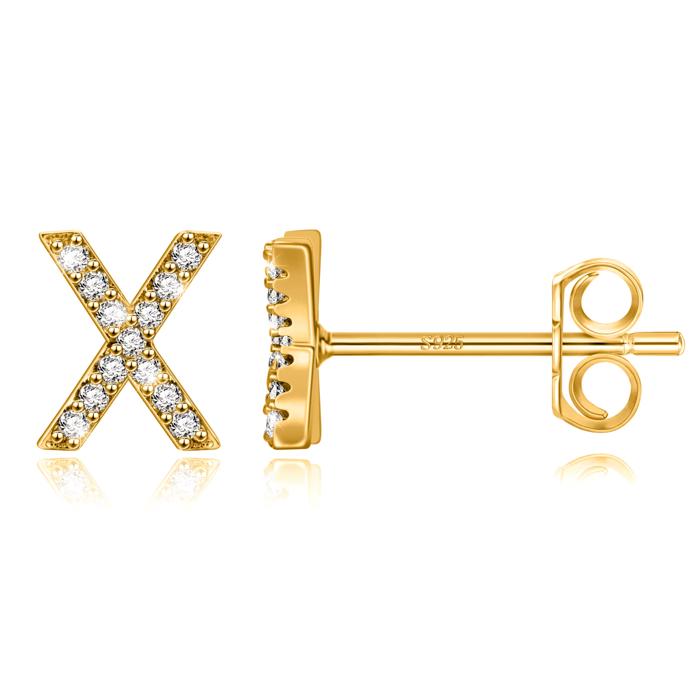 Zircon Initial Letter Stud Earrings | Personalized Crystal Earrings A to Z | Dainty Luxury Gift Jewelry