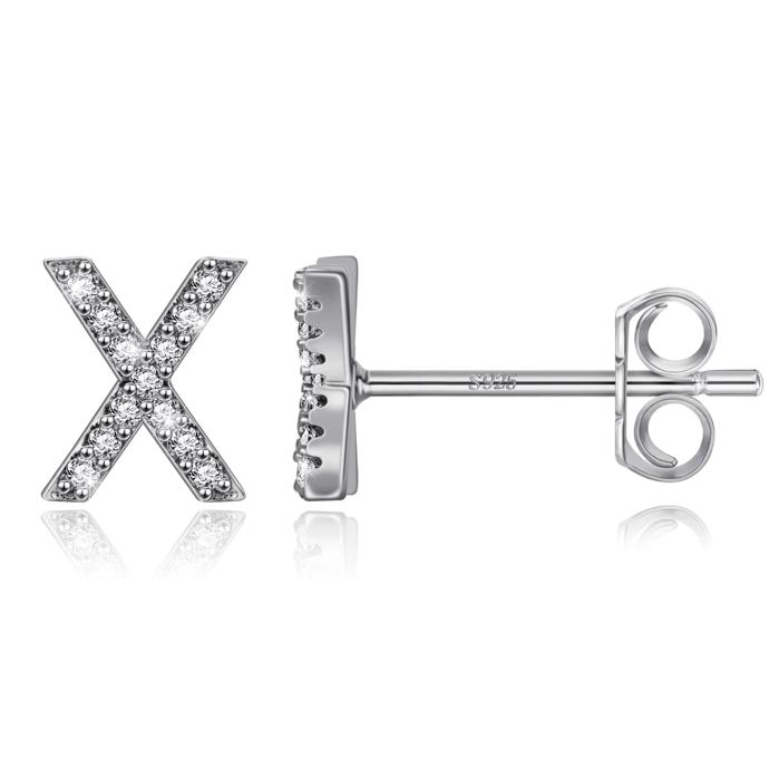 Zircon Initial Letter Stud Earrings | Personalized Crystal Earrings A to Z | Dainty Luxury Gift Jewelry