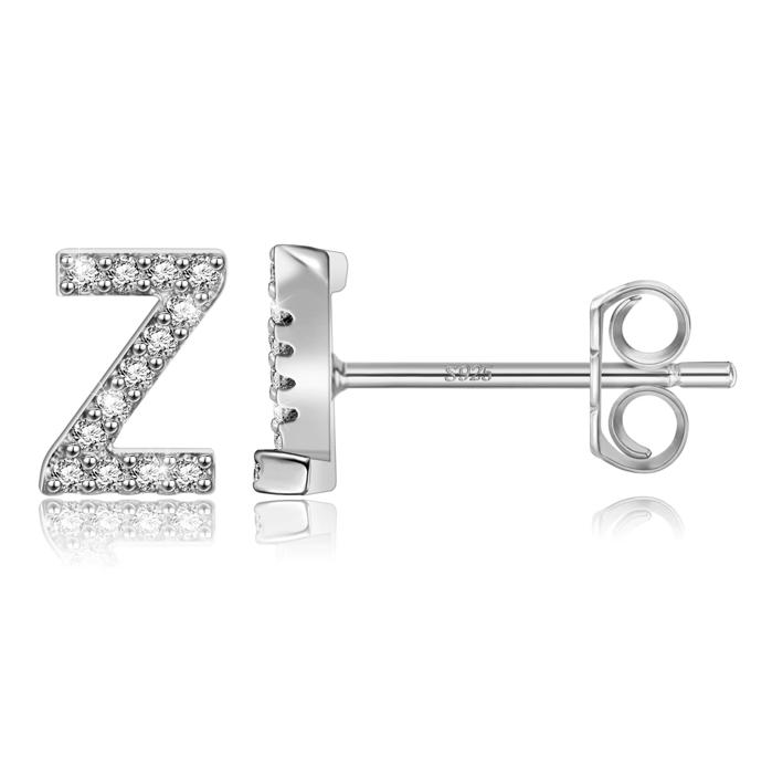 Zircon Initial Letter Stud Earrings | Personalized Crystal Earrings A to Z | Dainty Luxury Gift Jewelry
