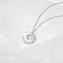 Silver Sun Moon Crystal Pendant Necklace for Women — Celestial Clavicle Chain Rhinestone Jewelry Gift