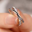  Silver Cross Ring for Women — Brilliant Zirconia Pave Band Minimalist Stackable Ring | Everyday Fine Jewelry